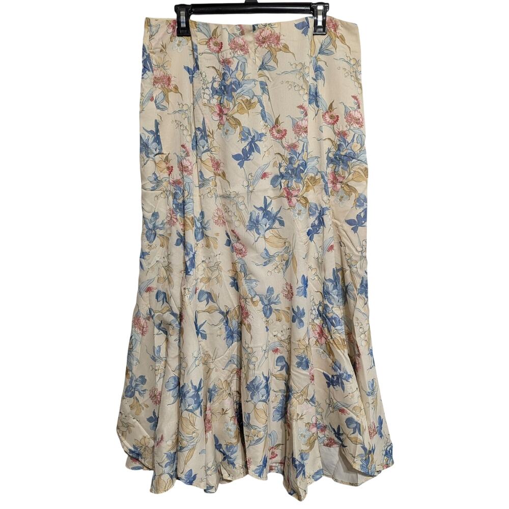 Tuckernuck Floral Mallory Maxi Skirt XL Flowy Flared Chiffon Summer Resort Wear - Picture 6 of 14